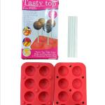 قالب كيك بوبس سيليكون 8 خانة + 8 أستيك + 25 عصا ألوان