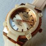 ساعة يد دائرية كريمي